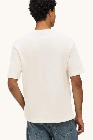 Home - Samarreta de mànigues curtes - relaxed fit - de canalé - blanc