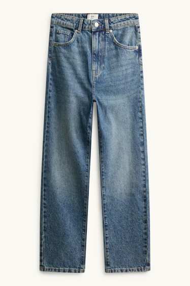 Women - Mom jeans - high waist - blue denim