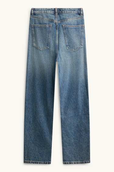 Women - Mom jeans - high waist - blue denim