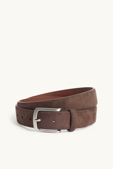 Men - Belt - faux leather - brown