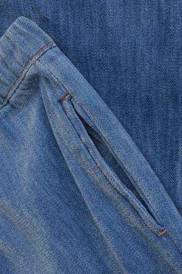 Dames - Chenille wide leg jeans - high waist - jeansblauw