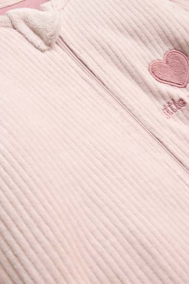 Bébés filles - Petit cœur - gigoteuse - 6 à 18 mois - 3,5 TOG - finition côtelée - rose tendre