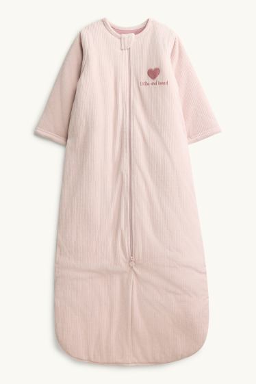 Baby: meisjes - Hartje - babyslaapzak - 18 - 36 maanden - 3,0 TOG - lichtrose