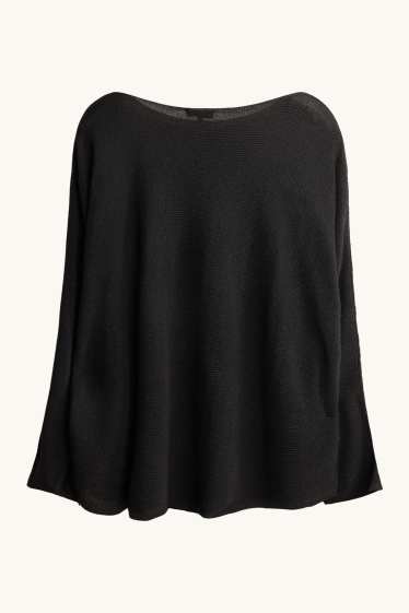 Women - Jumper - ribbed - black