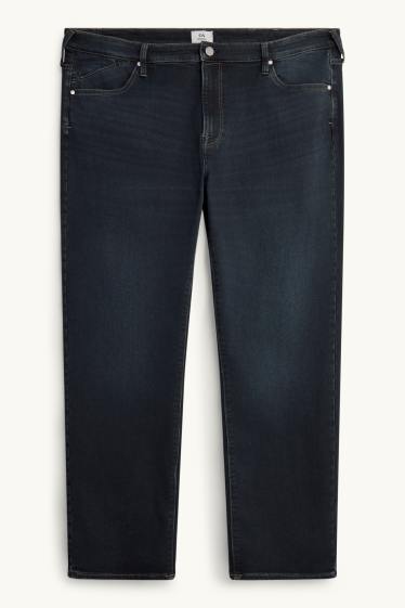 Pánské - Straight jeans - termo džíny - LYCRA ® - tmavomodrá