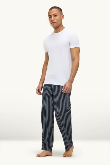 Herren - Multipack 2er - Pyjamahose - dunkelblau / weiß