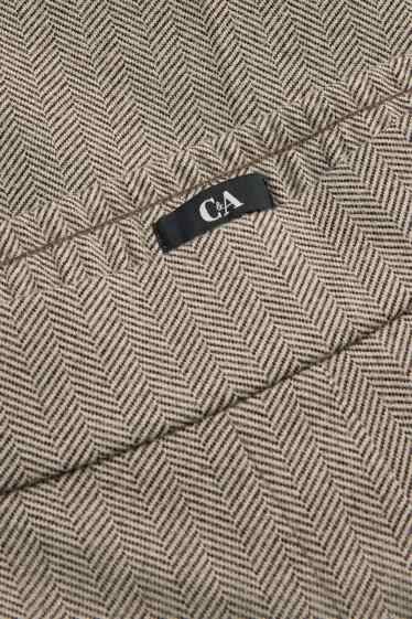 Femmes - Pantalon en toile - high waist - tapered fit - à motif - marron
