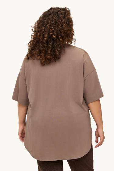 Dámské - Tričko - relaxed fit - taupe