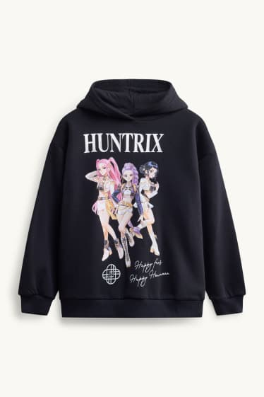 Kinderen: meisjes - KPop Demon Hunters - hoodie - zwart