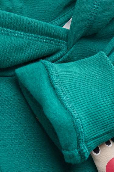 Kinder Buben - Rentier und Weihnachtsmann - Weihnachts-Hoodie - grün