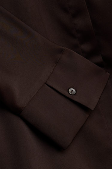 Femmes - Chemisier en satin - marron foncé