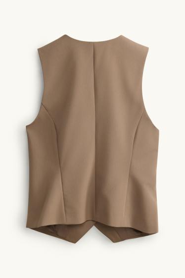 Femmes - Gilet sans manches de bureau - regular fit - marron clair