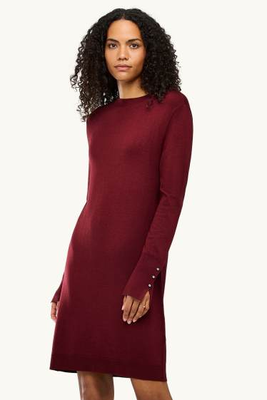 Dona - Vestit de punt - straight fit - bordeus