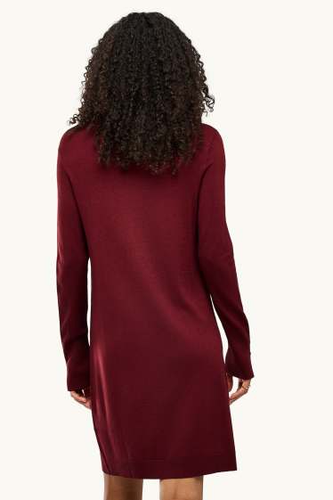 Dona - Vestit de punt - straight fit - bordeus