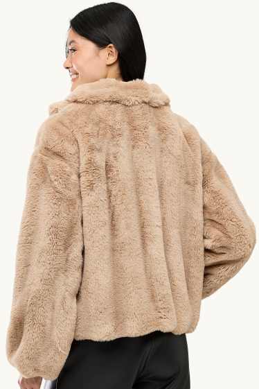 Donna - Giacca in pelliccia sintetica - beige