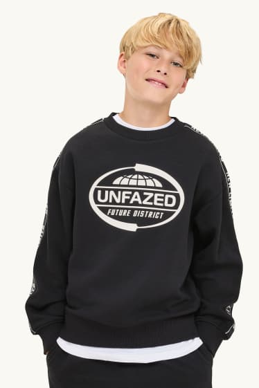 Kinder Buben - Sweatshirt - schwarz / weiß