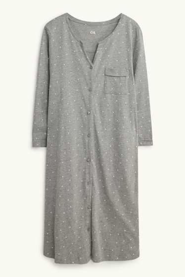 Femmes - Chemise de nuit - à pois - gris