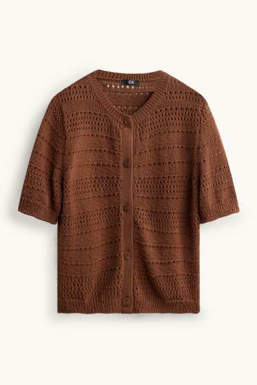 Dames - Vest - met structuur - bruin