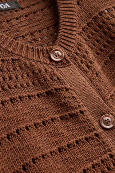 Dames - Vest - met structuur - bruin