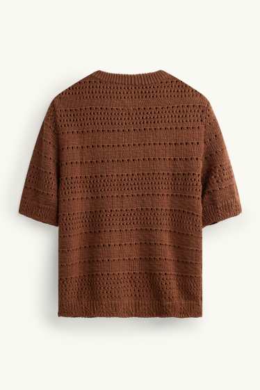 Dames - Vest - met structuur - bruin