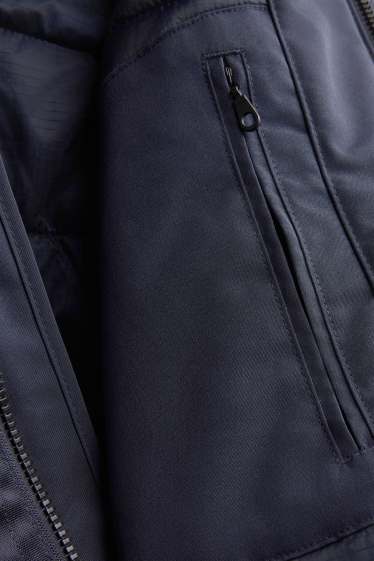 Uomo - Parka con cappuccio - foderato - blu scuro