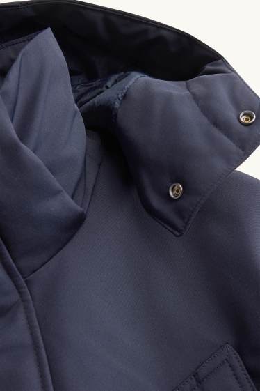 Uomo - Parka con cappuccio - foderato - blu scuro