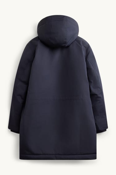 Uomo - Parka con cappuccio - foderato - blu scuro