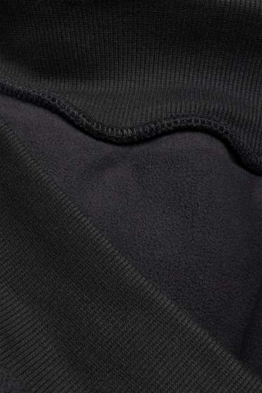 Men - Oversized teddy fur hoodie - black