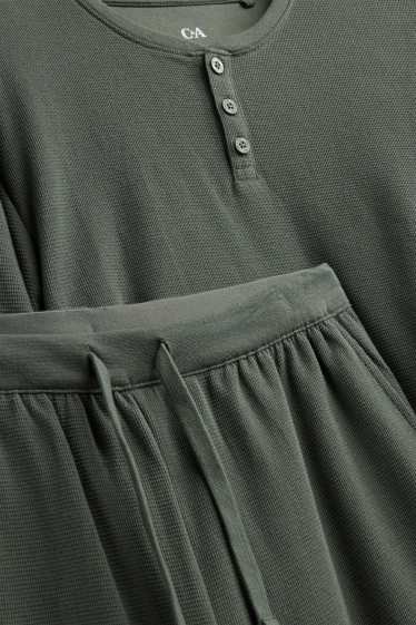 Hommes - Pyjama - texturé - vert foncé