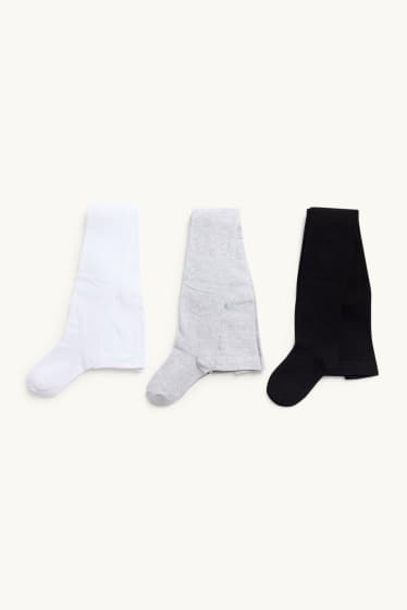 Copii - Fete - Multipack 3 perechi - dresuri - negru / alb