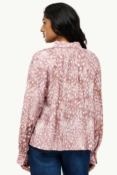 Dames - Overhemdblouse - met patroon - bruin