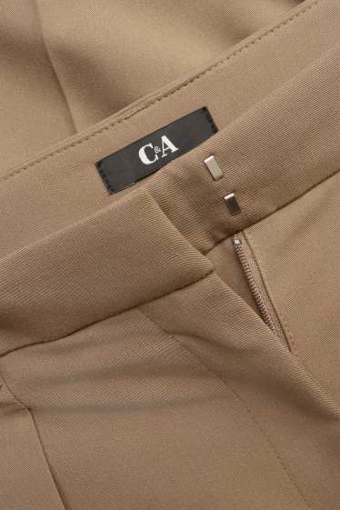 Femmes - Pantalon de bureau - high waist - wide leg - beige