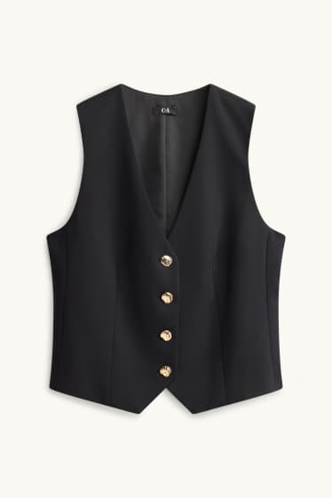 Femmes - Gilet sans manches de bureau - regular fit - noir