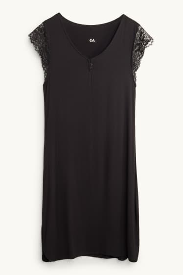 Women - Viscose nightdress - black