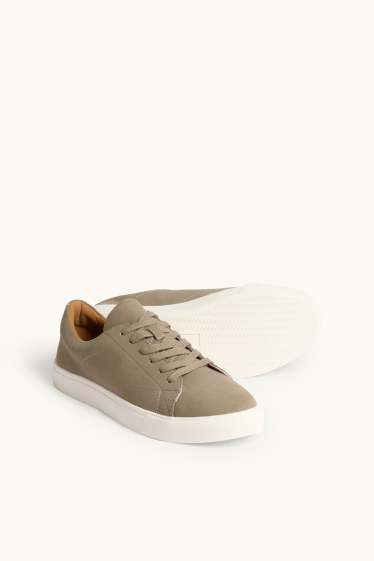 Men - Trainers - faux suede - taupe