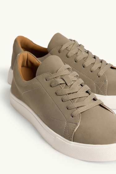 Men - Trainers - faux suede - taupe