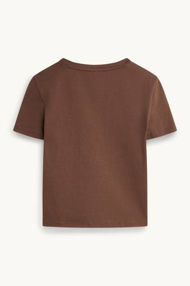 Damen - T-Shirt - Slim Fit - braun
