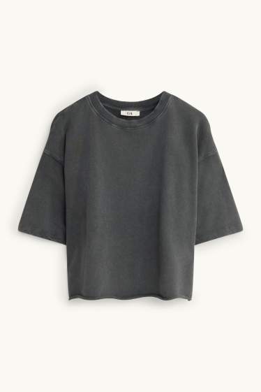 Dona - Samarreta de mànigues curtes - relaxed fit - gris fosc
