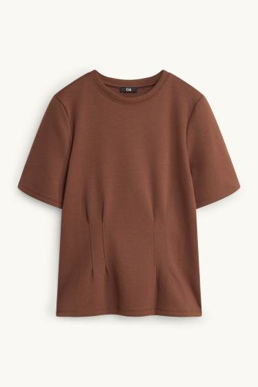 Damen - T-Shirt - Regular Fit - braun