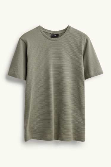 Bărbați - Tricou din tricot - regular fit - structurat - verde