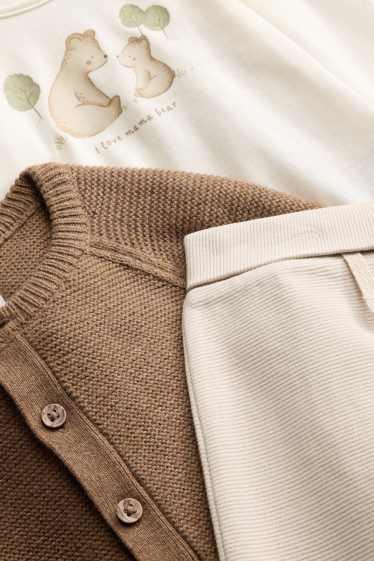 Baby Boys - Bear - baby outfit - 3 piece - beige / brown