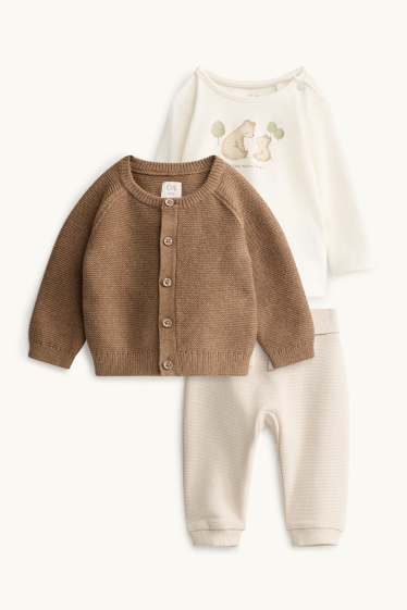 Baby Boys - Bear - baby outfit - 3 piece - beige / brown
