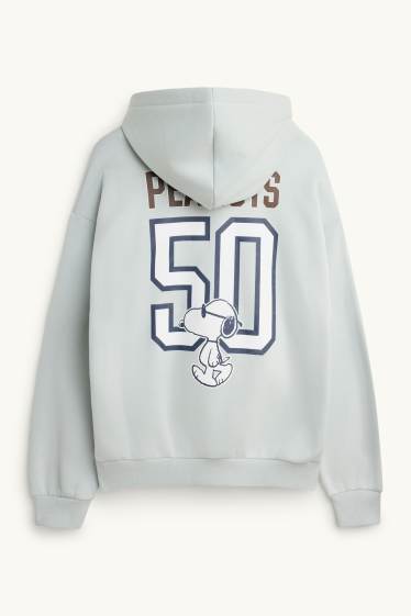 Uomo - Felpa oversize - Peanuts - azzurro
