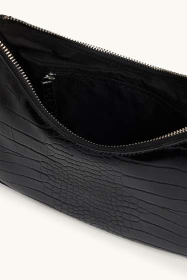 Women - Shoulder bag - faux leather - black
