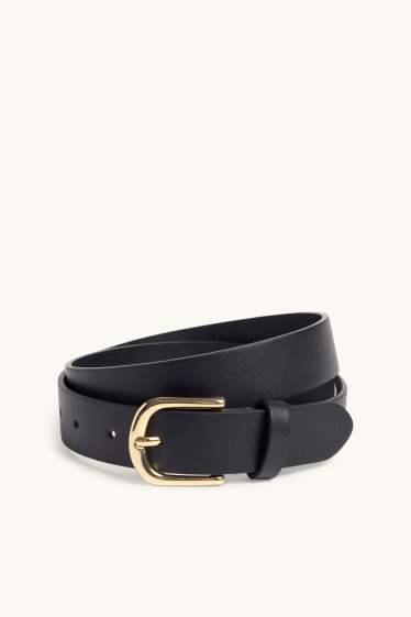 Women - Belt - faux leather - black / gold