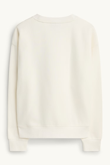 Femmes - Sweat de Noël - Minnie Mouse - effet brillant - blanc crème