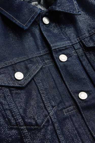 Women - Denim jacket - shiny - denim-dark blue