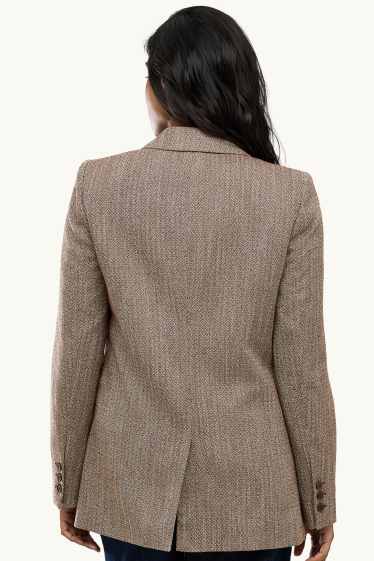Femei - Blazer lung - regular fit - cu model - maro