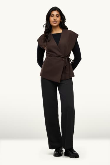 Femmes - Pantalon de bureau - high waist - regular fit - noir