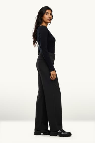 Femmes - Pantalon de bureau - high waist - regular fit - noir